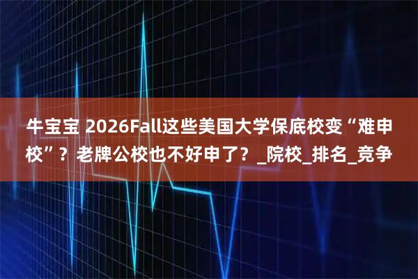 牛宝宝 2026Fall这些美国大学保底校变“难申校”？老牌公校也不好申了？_院校_排名_竞争